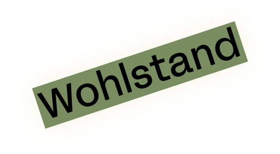 Wort Wohlstand