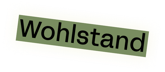 Wort Wohlstand